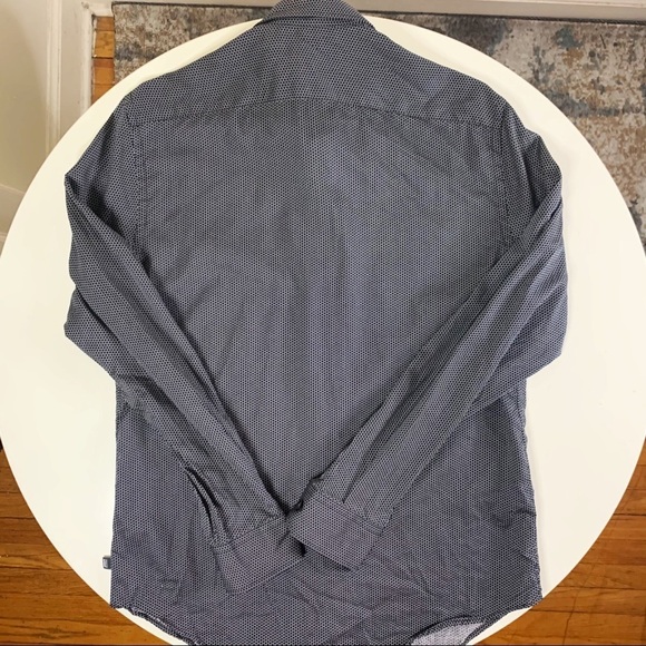 Armani Collezioni Button Down Dress Shirt Slim Fit Black Men’s Size Medium - Picture 5 of 6